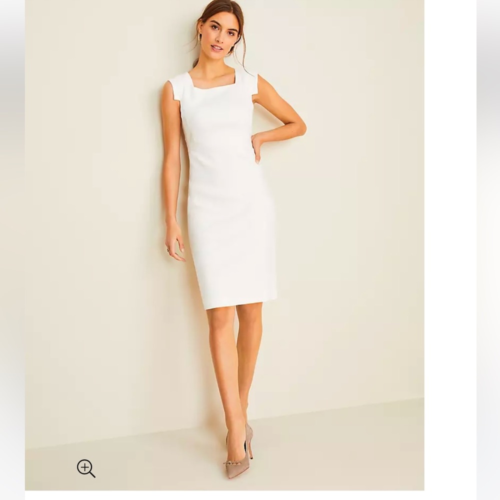 Ann Taylor Women’s Shift White Dress 12 NEW